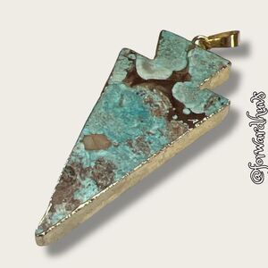 Bundle Sale 3 for $15 | Gold-Tone Pendant with Turquoise-Like Design